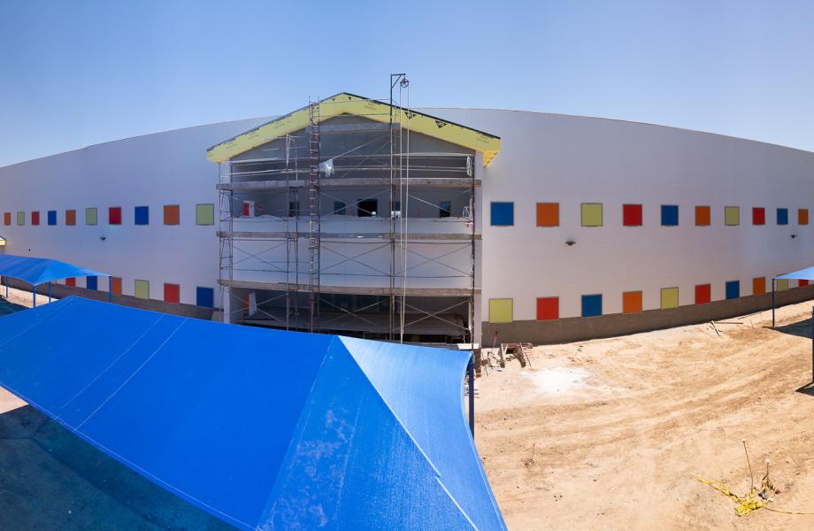 Panoramic view of new building at SVdP