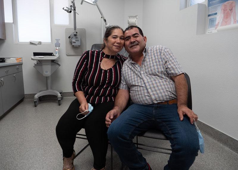 Hermila and Ernesto inside SVdP's Virginia G. Piper Medical Clinic