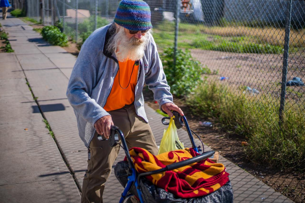 Senior living on the street